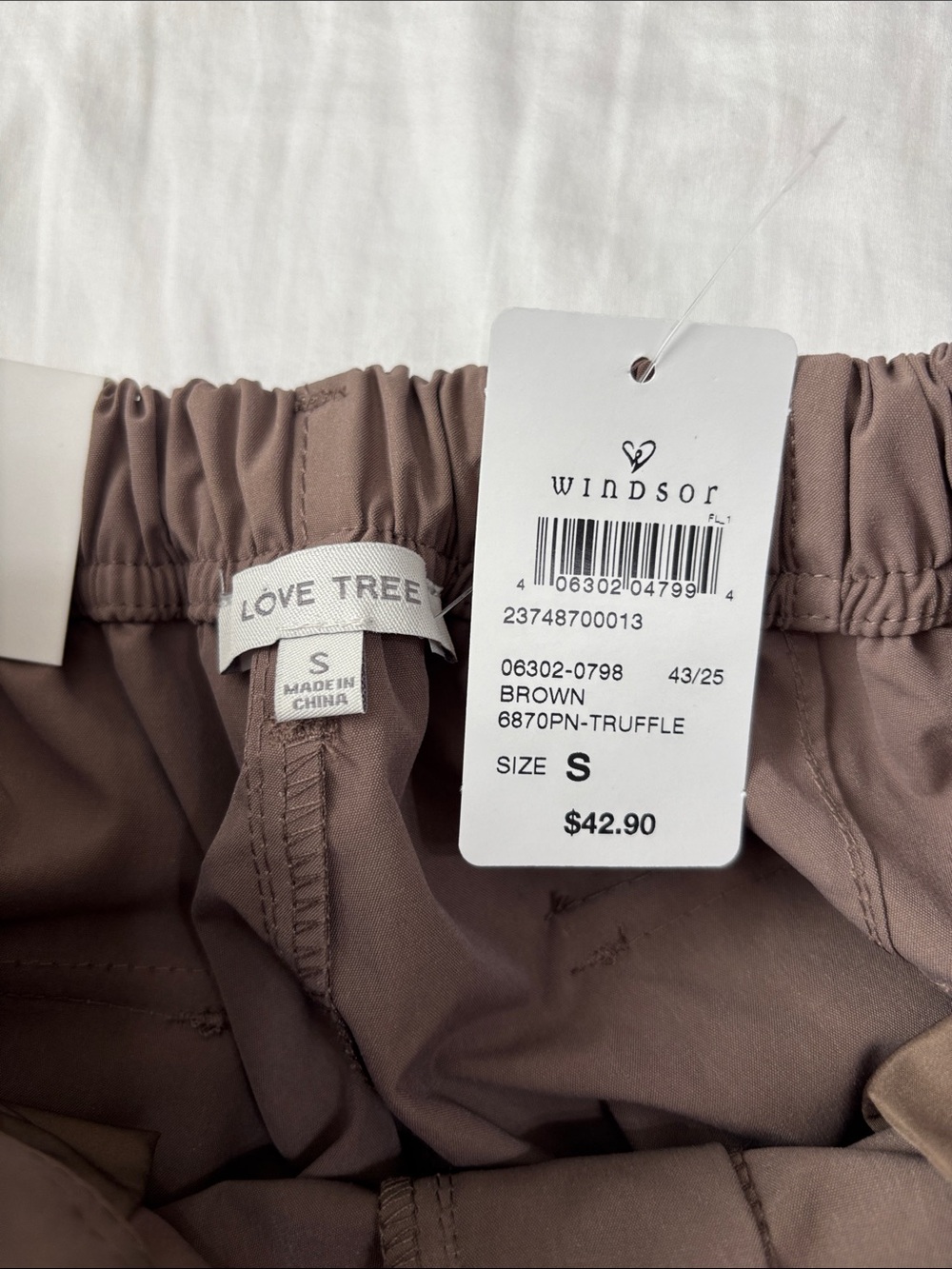 NWT Love Tree Brown Taupe Cargo Joggers - Picture 2 of 4
